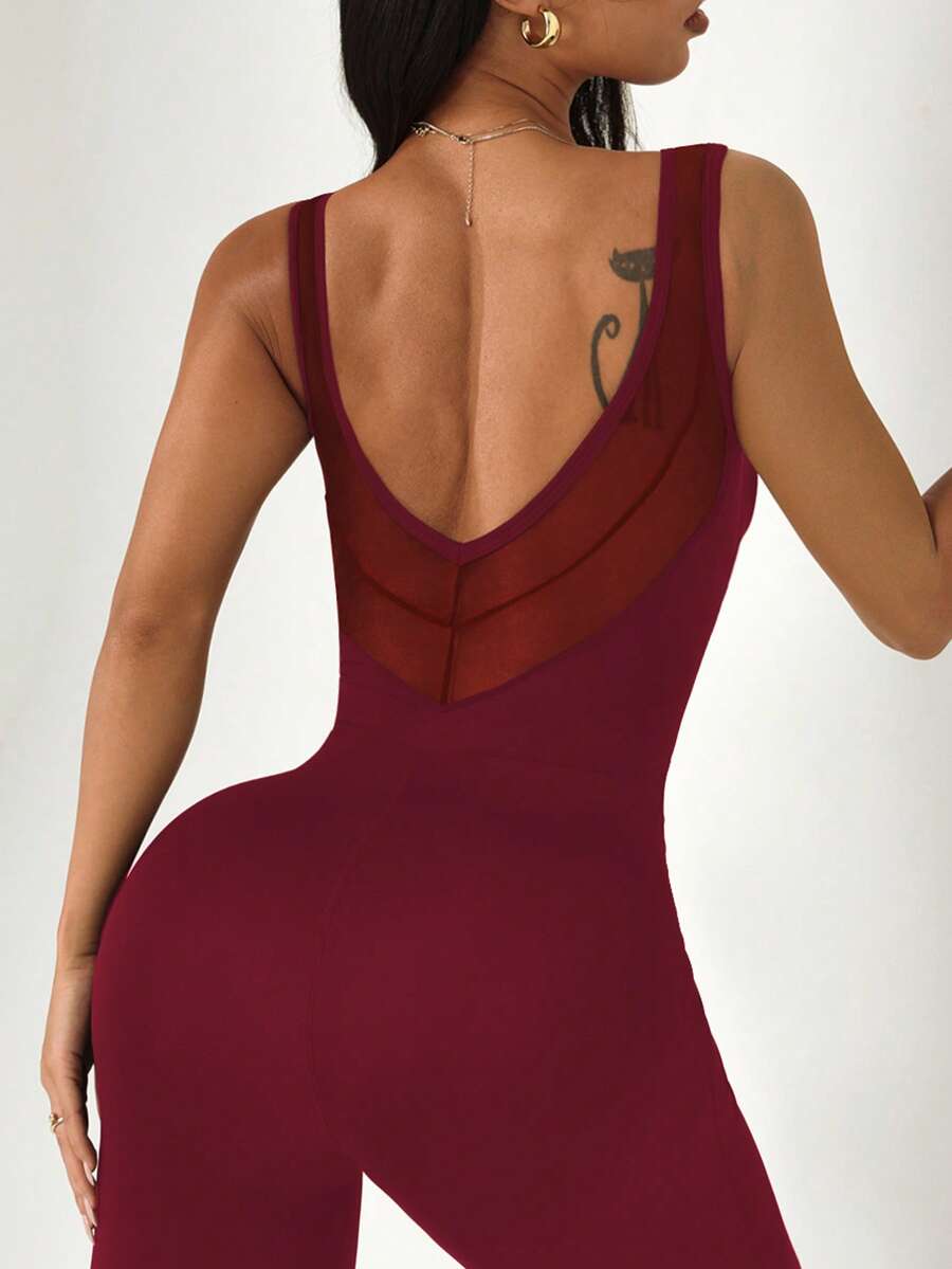 Jednobojni seksi sportski kombinezon bez rukava za žene, bodycon