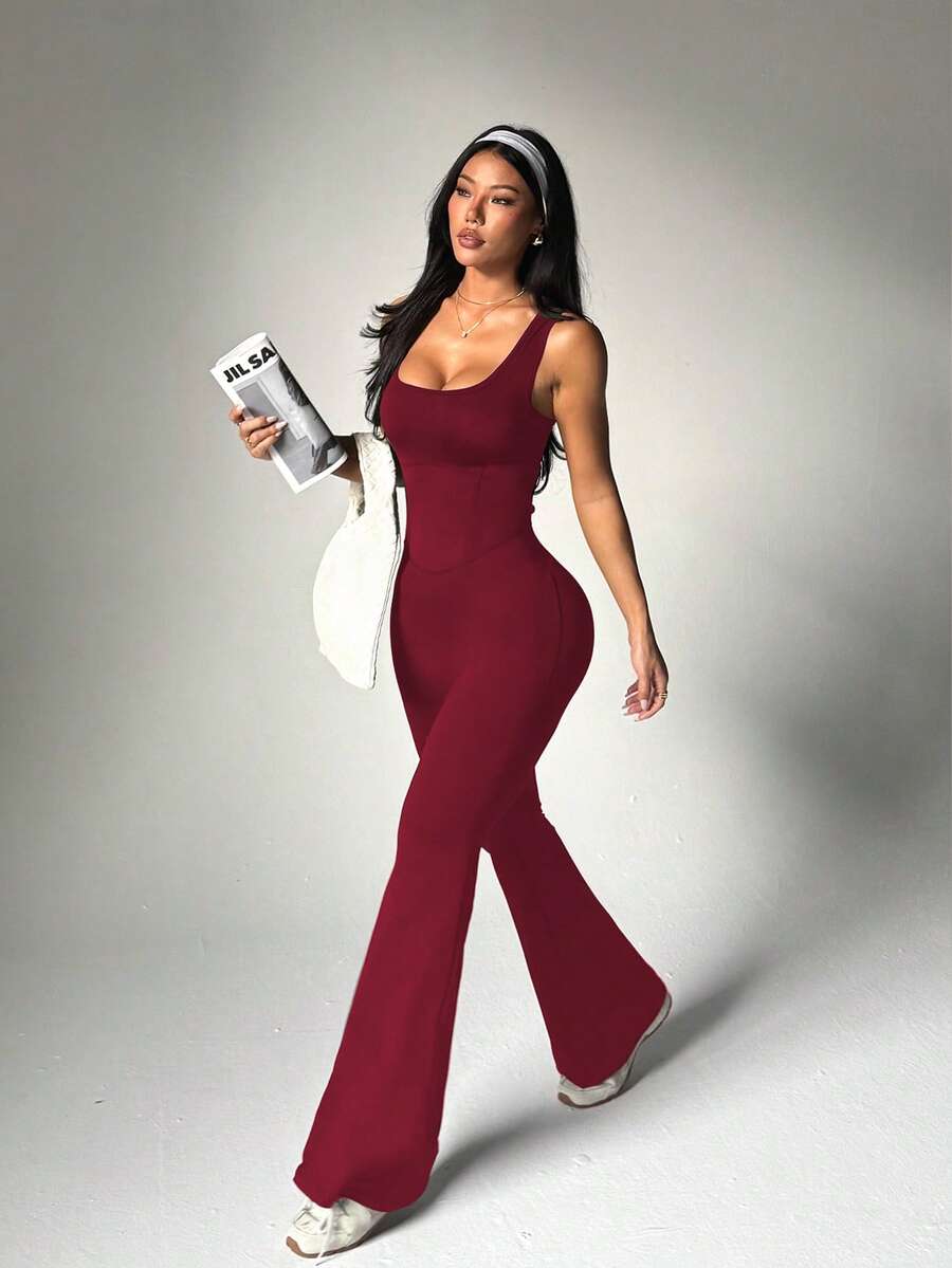 Jednobojni seksi sportski kombinezon bez rukava za žene, bodycon