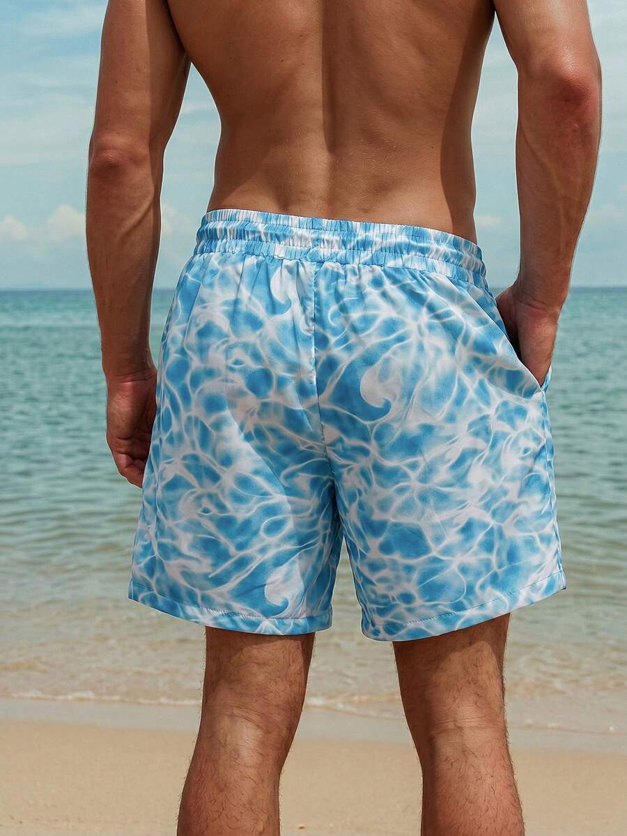 Muški šorts za plažu  i odmor sa perticom u struku, džepovima i gradijent bojama