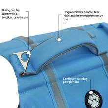 Metglad High Buoyancy & Reflective Pet Life Jacket, Thick Rescue Handle And Metal D-Ring Protect Dogs During Water Activities, Adjustable Size Suitable For Small, Medium And Large Dogs
