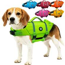 Metglad High Buoyancy & Reflective Pet Life Jacket, Thick Rescue Handle And Metal D-Ring Protect Dogs During Water Activities, Adjustable Size Suitable For Small, Medium And Large Dogs