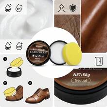 Leather Nourishing Balm With Sponge-Deep Conditioning Dry, Stiff Leather For Saddles, Boots, Bags, Belts And Everyday Leather-Easy To Apply;