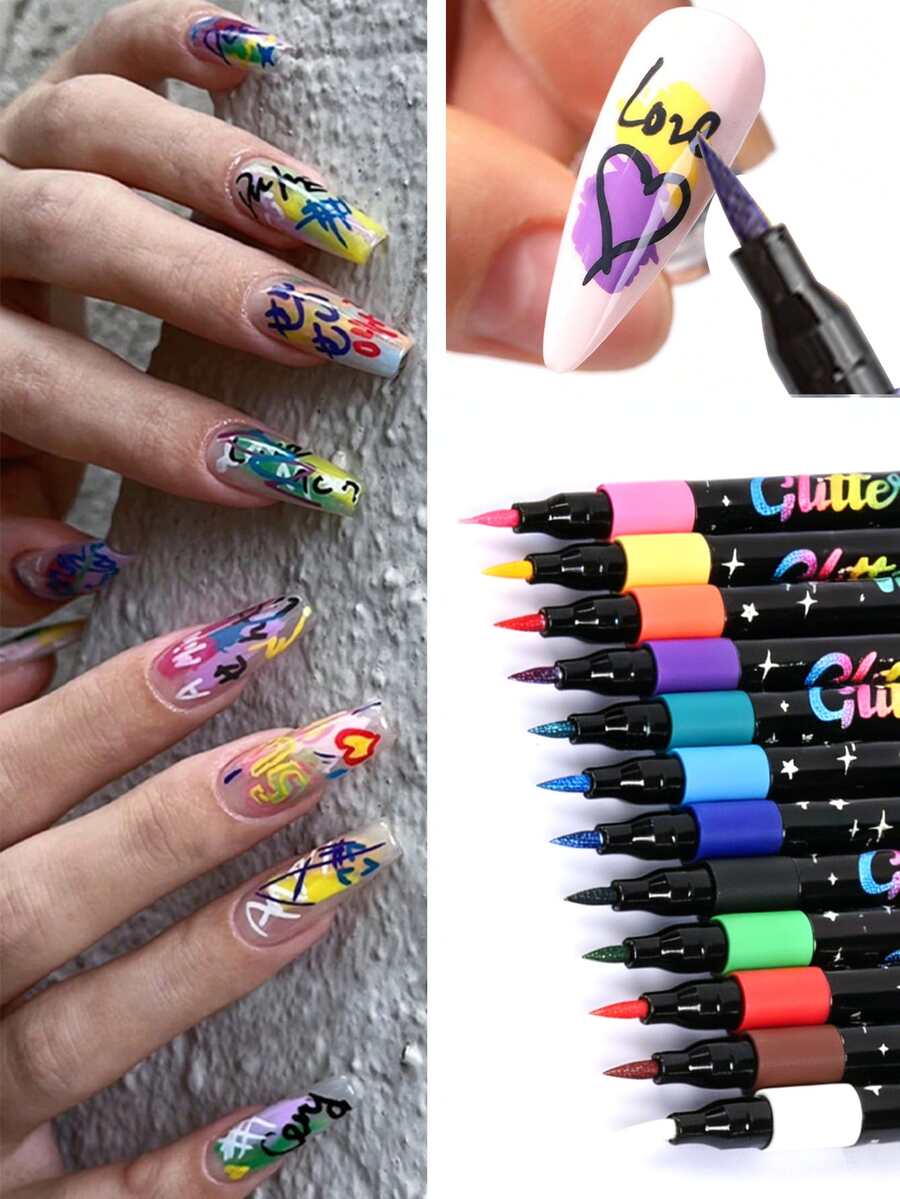12 kom/set olovka za grafiti nokti, akrilna olovka za bojenje 0,5 mm