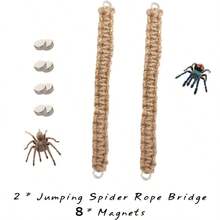 2pcs/Set Spider Jump Rope Bridge, Spider Jump Accessories Rope Bridge With Magnets, For Spider Jump Glass Container, Spider Shell Decor, Perfect Insect Habitat Decor, For Climbing, Resting And Exploring