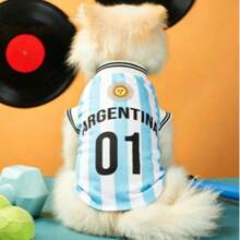 #15 Mexico National Team Style Pet Jersey, Different National Team Striped English Number Print Contrast Collar And Cuffs, Suitable For All Breeds Of Pets