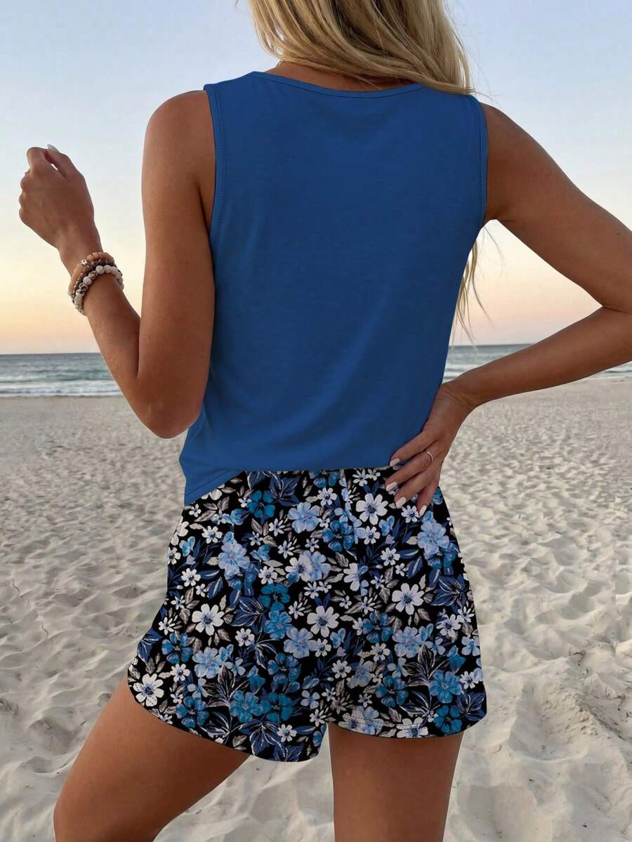 Ženski Casual Boho Majica i Šorts  Set