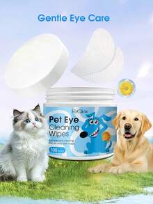 FurGlow Gentle & Soft Pet Eye Cleaning Wipes, Remove Tear Stains And Eye Discharge For Daily Eye Care Of Dogs & Cats