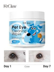 FurGlow Gentle & Soft Pet Eye Cleaning Wipes, Remove Tear Stains And Eye Discharge For Daily Eye Care Of Dogs & Cats