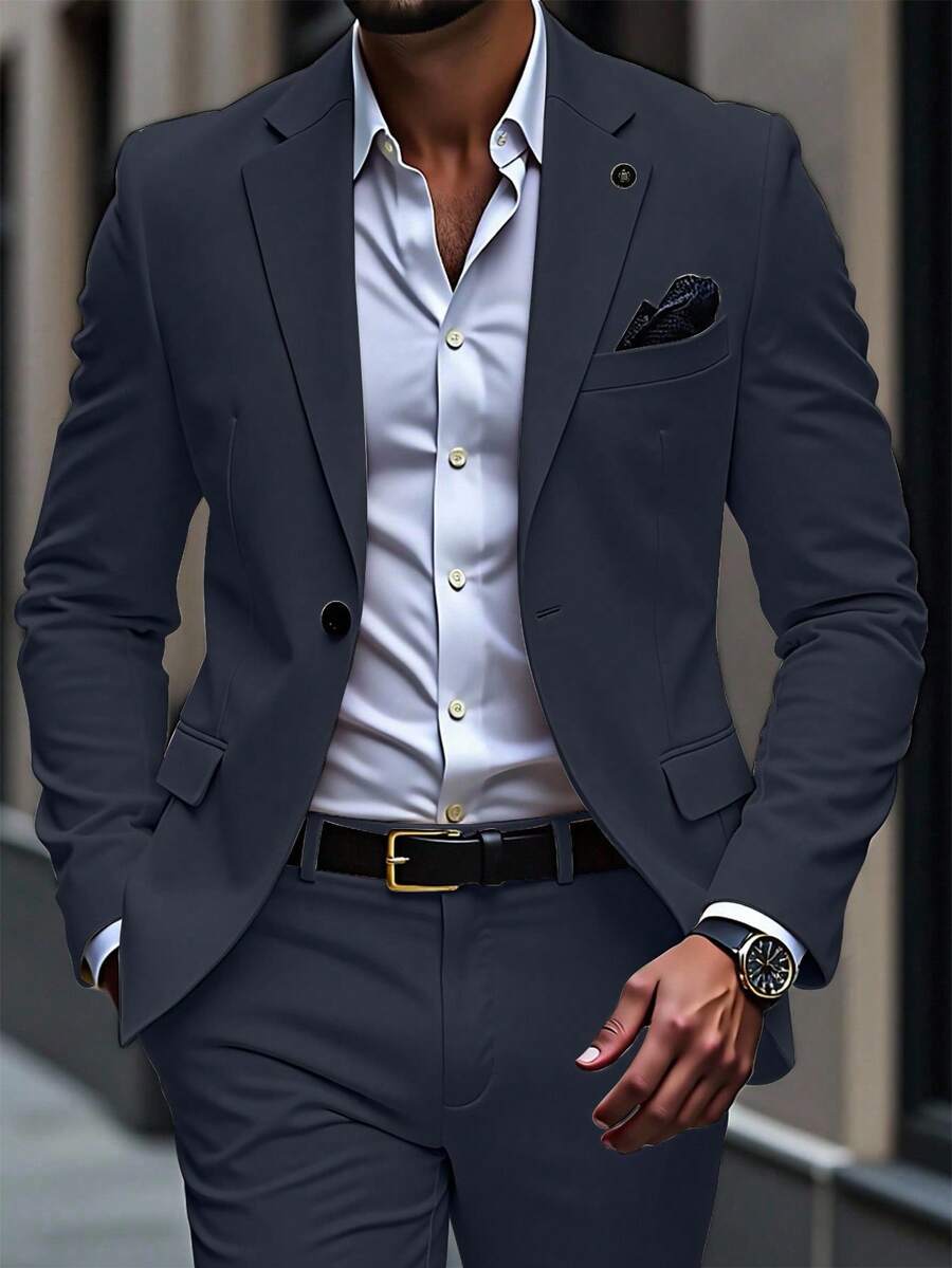 Muški poslovni formalni set sako sa reverom i pantalonama