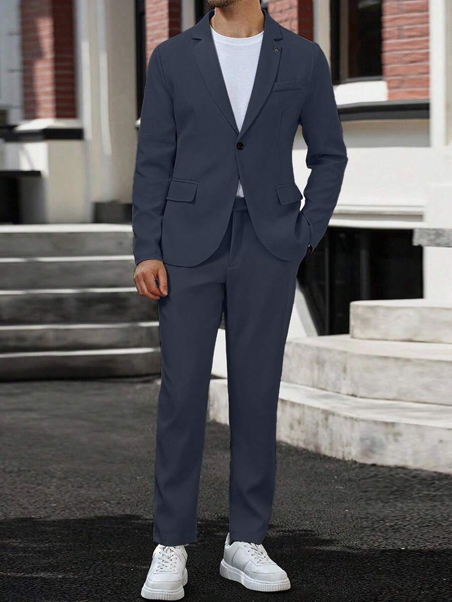 Muški poslovni formalni set sako sa reverom i pantalonama