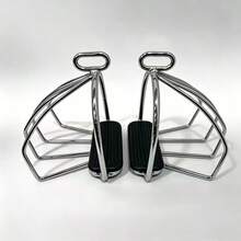 Equestrian Safety Stirrups With Protective Cage & Anti-Slip Rubber Pad, Horse Riding Gear,Protective Foot Cage Stirrups For Equestrian Training