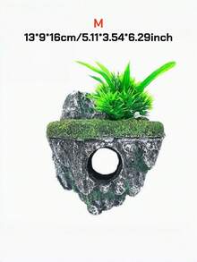 Floating Aquarium Landscape Stone Decor Artificial Fake Mountain Rock Hiding Cave Fish Tank Ornament Realistic Scenery Aquascape Supplies Creative Hidden Shelter Decoration