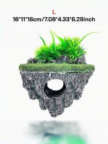 Floating Aquarium Landscape Stone Decor Artificial Fake Mountain Rock Hiding Cave Fish Tank Ornament Realistic Scenery Aquascape Supplies Creative Hidden Shelter Decoration
