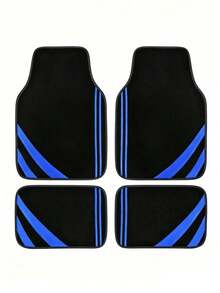 4pcs Universal Car Floor Mats - Minimalist Pattern Design With Anti-Slip Bottom - Water Absorbent And Easy To Wash All-Season 2D Flat Mats Suitable For Sedans, Hatchbacks, SUVs - Fashionable Interior Protection And Easy Cleaning Solution