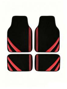 4pcs Universal Car Floor Mats - Minimalist Pattern Design With Anti-Slip Bottom - Water Absorbent And Easy To Wash All-Season 2D Flat Mats Suitable For Sedans, Hatchbacks, SUVs - Fashionable Interior Protection And Easy Cleaning Solution