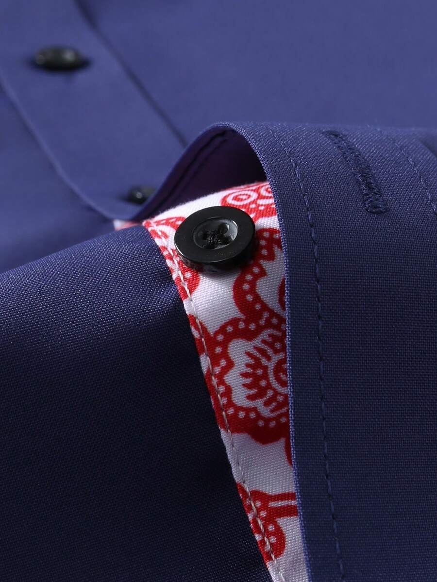 Muška formalna košulja dugih rukava sa patchwork printom
