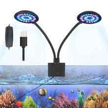8W USB Aquarium LED Light, Full Spectrum Fish Tank Clip Lamp, Adjustable Brightness & Angle, 360° Rotatable Decor Light