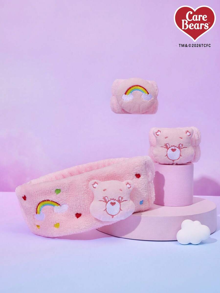 Care Bears 1 set roze plišana traka za kosu i traka za zglob sa crtanim medvedom