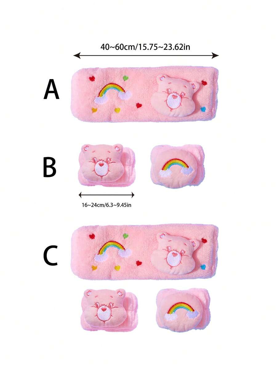 Care Bears 1 set roze plišana traka za kosu i traka za zglob sa crtanim medvedom