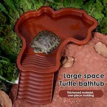 35 X 28.5 X 4.3 Cm Turtle Tank, ABS Turtle Bath Pool, Turtle Water Bowl, Reptile Water Bowl, Bath Tub With Ladder, Hermit Crab Bath