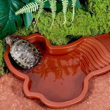 35 X 28.5 X 4.3 Cm Turtle Tank, ABS Turtle Bath Pool, Turtle Water Bowl, Reptile Water Bowl, Bath Tub With Ladder, Hermit Crab Bath