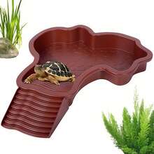 35 X 28.5 X 4.3 Cm Turtle Tank, ABS Turtle Bath Pool, Turtle Water Bowl, Reptile Water Bowl, Bath Tub With Ladder, Hermit Crab Bath