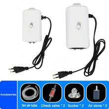 Quiet Aquarium Air Pump, Adjustable Air Flow Dual-Output Air Compressor, Fish Tank Oxygenator Pump, 220V-240V, 3.5W/8W