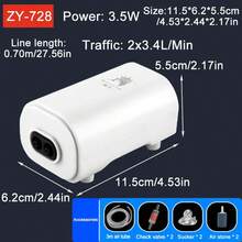Quiet Aquarium Air Pump, Adjustable Air Flow Dual-Output Air Compressor, Fish Tank Oxygenator Pump, 220V-240V, 3.5W/8W