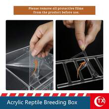 TX 8.81*6.8*6.02 Inch Jumping Spider Terrarium, High Transparency Acrylic House-Shaped Tank, Layered Landscape Design, Suitable For Geckos, Reptiles, Tarantulas And Amphibians. Home Decor, Desktop Small Landscape Display Box, Suitable For Humid And Dry Environments, Magnetic Front Opening Door To Prevent Larvae Escape, Multi-Sided Ventilation, With Window, Comes With Acrylic Ladder.