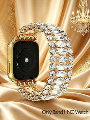 Luksuzna elastična narukvica za sat sa sjajnim kristalima, kompatibilna sa Apple Watch 38mm 40mm 41mm 42mm 44mm 45mm 49mm (S10 42)mm (S10 46)mm (S11 42)mm (S11 46)mm