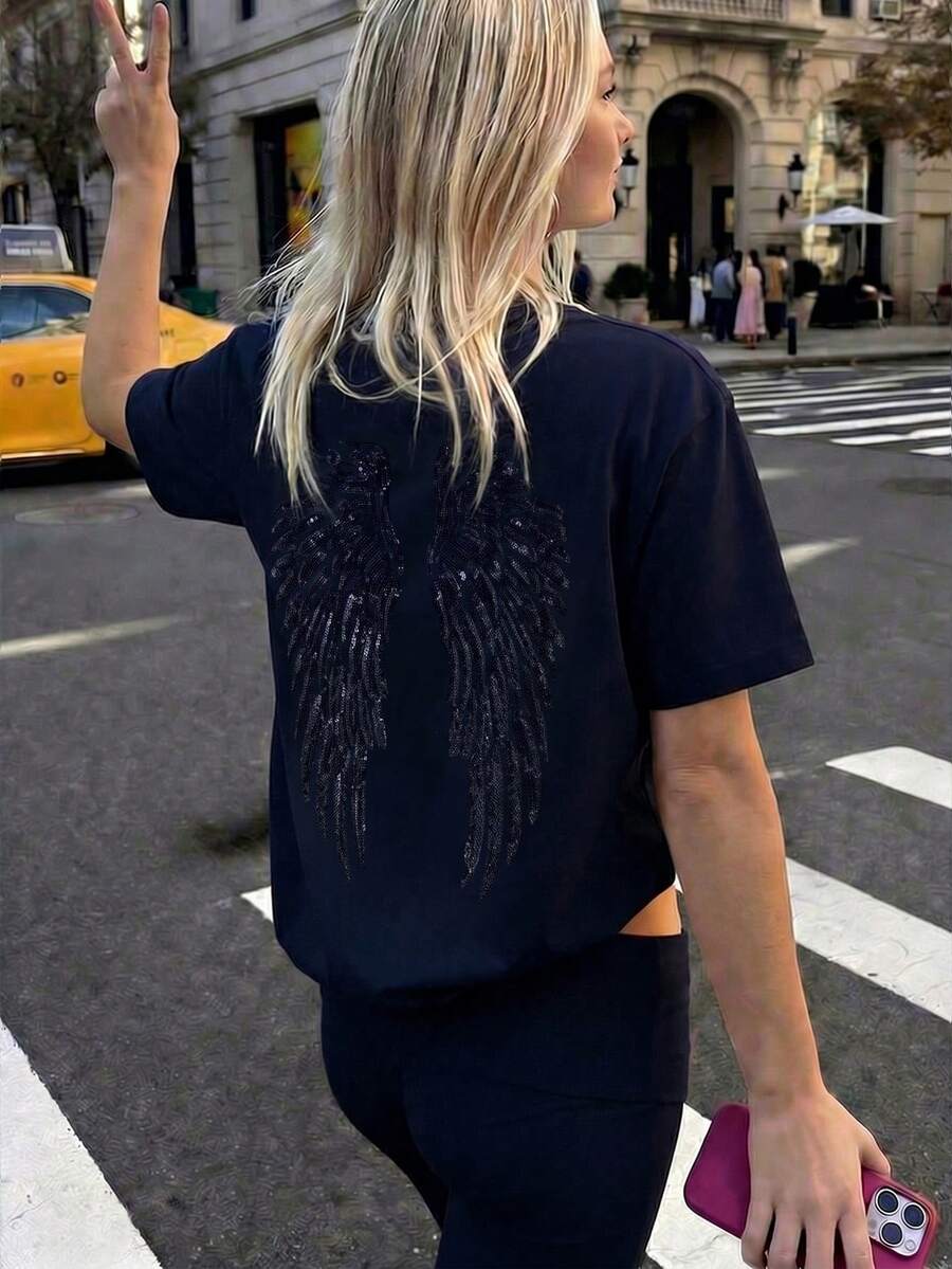 Angel Wing  Casual Majica sa Kratkim Rukavima