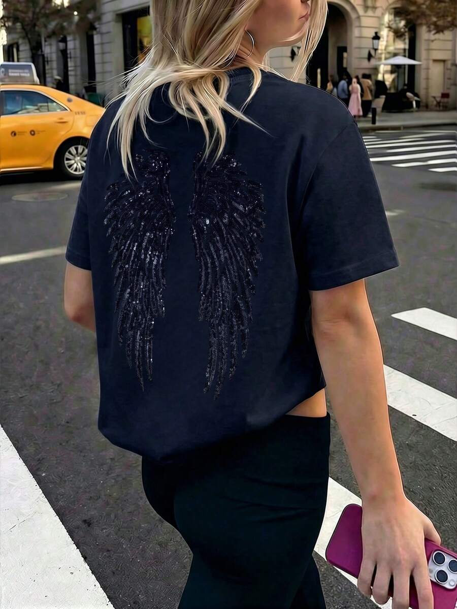 Angel Wing  Casual Majica sa Kratkim Rukavima