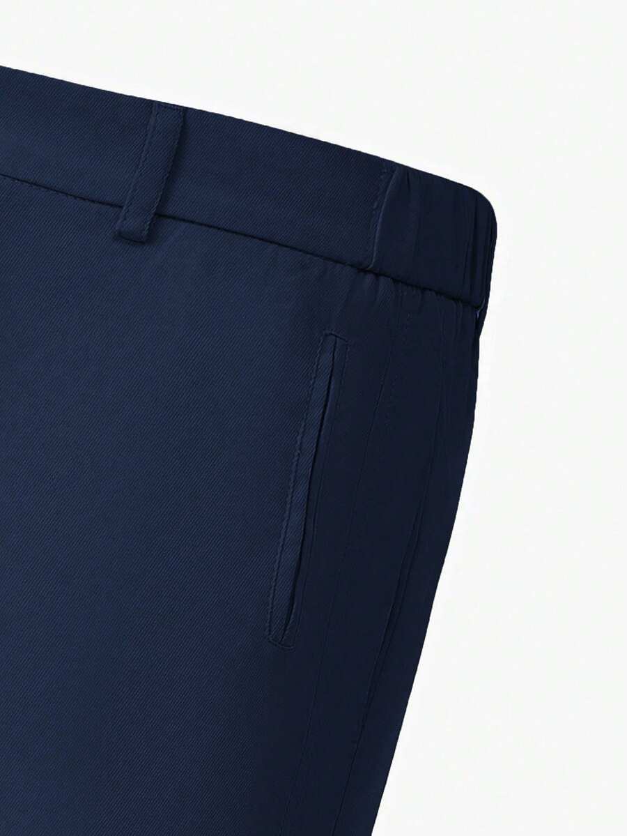 Muške ležerne pantalone za posao jednobojne sa kosim džepovima