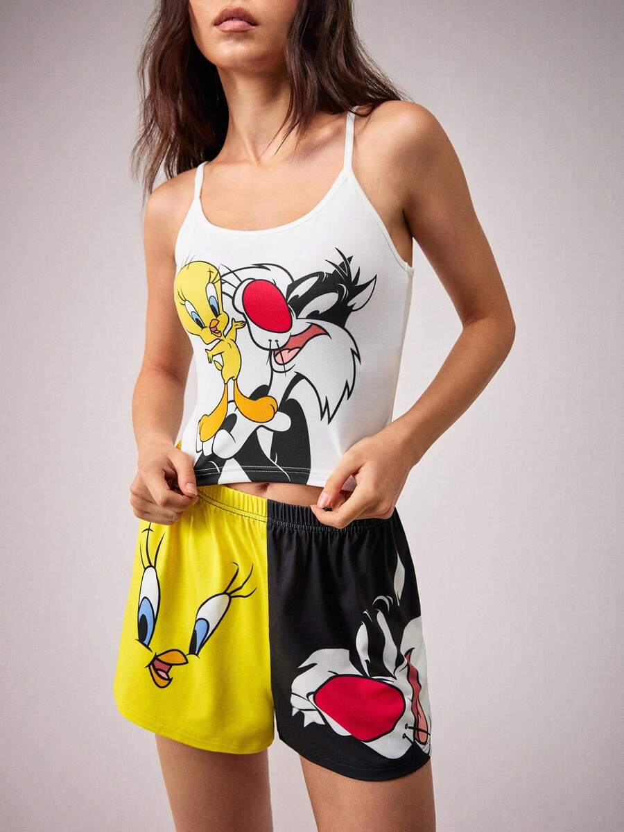 Care Bears Ženski ležerni set za spavanje sa topom na bretele i šorts