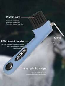 1pc Horseshoe Hook And Brush, Hoof Cleaning Tool, Riding Equipment, 2-In-1 Horse Hoof Scraper With Rubber Handle, Hanging Hole Design, Space-Saving And Easy To Use. Suitable For Cleaning Horse Hooves, Cow Hooves, Sheep Hooves, Outdoor Work Boots