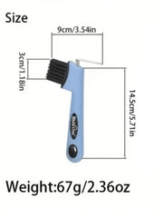 1pc Horseshoe Hook And Brush, Hoof Cleaning Tool, Riding Equipment, 2-In-1 Horse Hoof Scraper With Rubber Handle, Hanging Hole Design, Space-Saving And Easy To Use. Suitable For Cleaning Horse Hooves, Cow Hooves, Sheep Hooves, Outdoor Work Boots