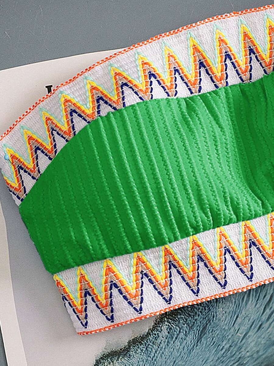 Ženski Patchwork Bandeau Bikini Set
