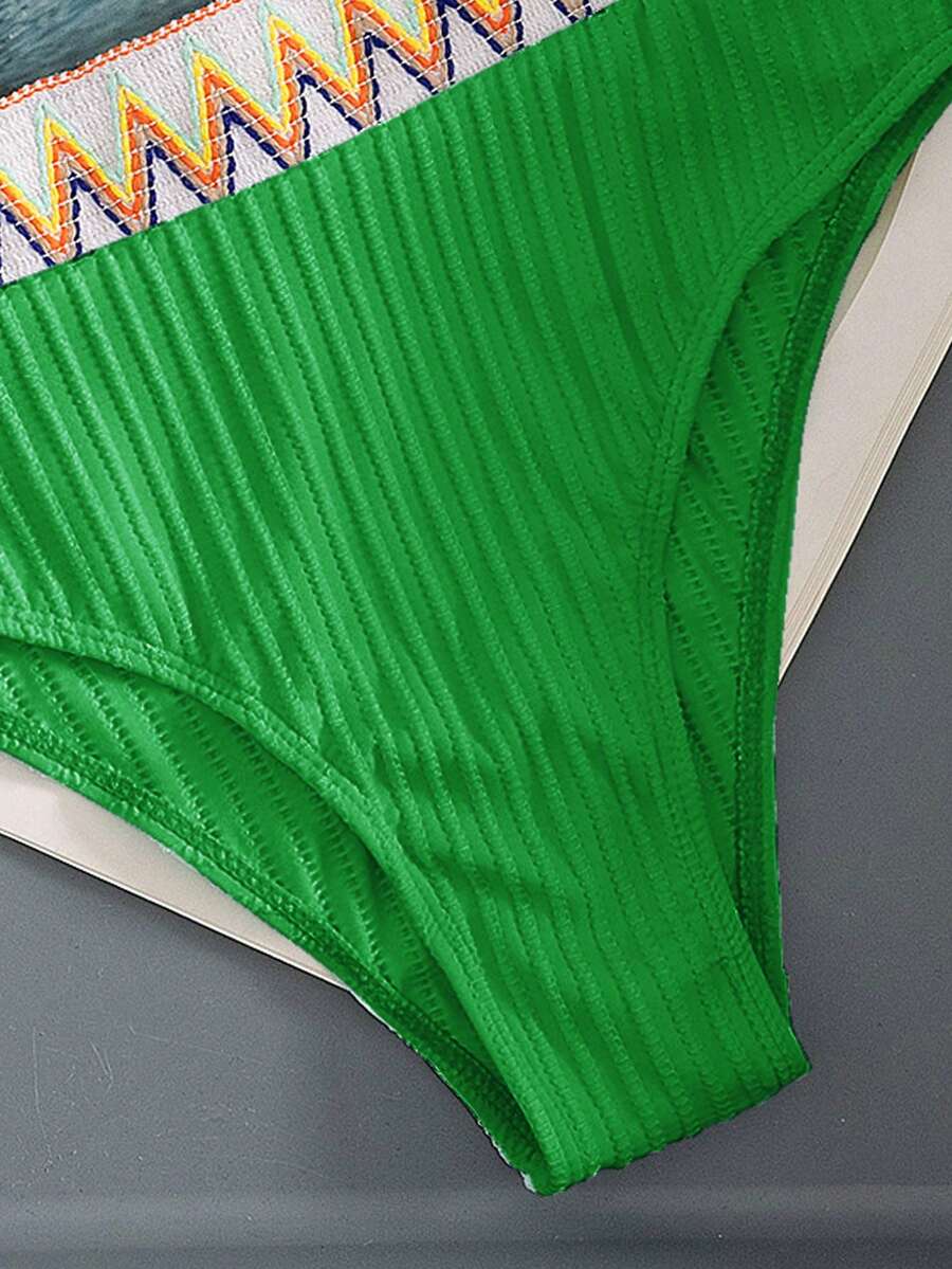 Ženski Patchwork Bandeau Bikini Set