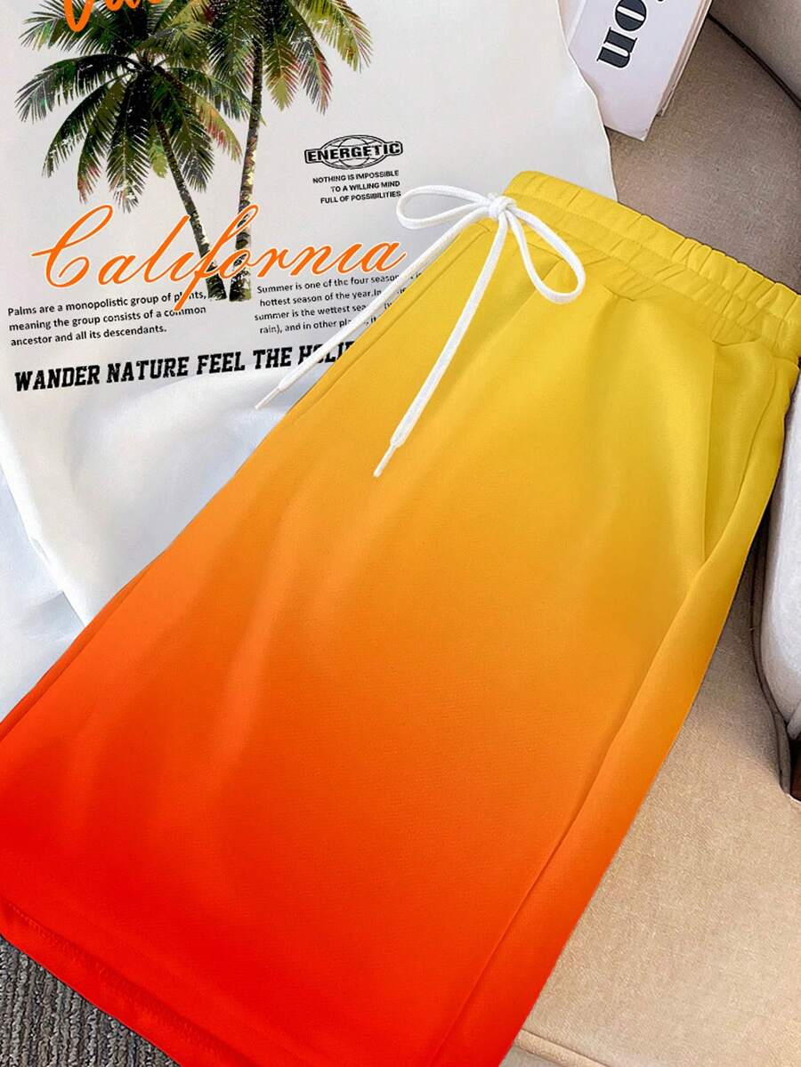 Muški set sa uskim majlicom  i šorts standardne veličine, letnji set za plažu