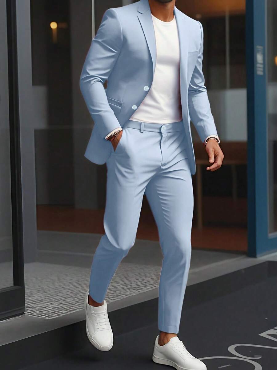 Muško odelo od 2 dela sa jednim dugmetom, slim fit, formalno