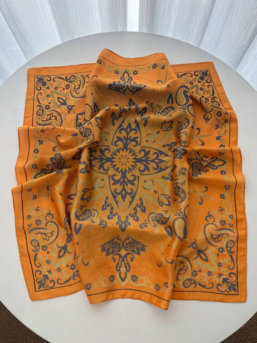 70cm kvadratna marama od imitacije svile sa štampanim uzorkom