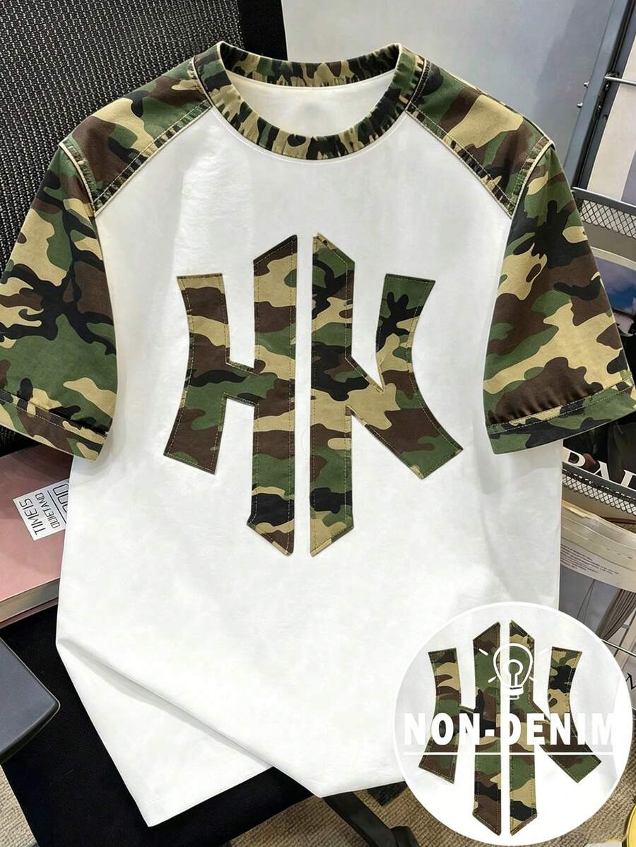 Muška ležerna streetwear majica kratkih rukava sa okruglim izrezom