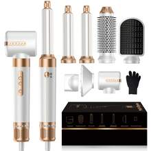 UKLISS 7-In-1 Auto Curling Hot Air Styler, 110K RPM High-Speed Brushless Motor Blow Dryer Brush, Professional Salon Straightener & Curler, Multi-Detachable Heads Negative Ion Styling Tool, Portable Travel Hot Air Styling Gift Set For All Hair Types