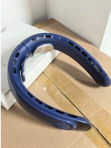 1pc Neck Hanging Electric Fan With Digital Display, Outdoor Summer Cooling Fan, Rechargeable 4000mAh Battery, 3 Wind Speed Modes