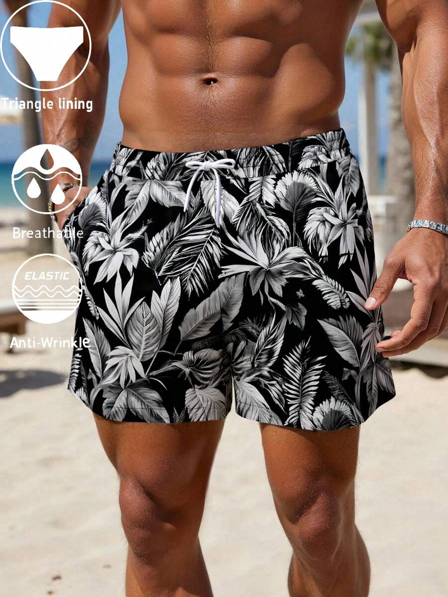Muški šorts za plažu sa printom palmi