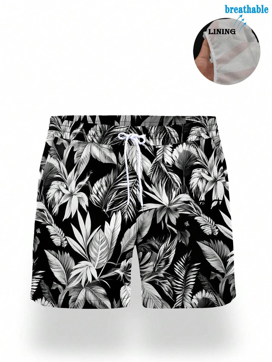 Muški šorts za plažu sa printom palmi