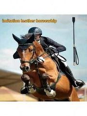 1pc PU Leather Riding Crop, Soft Riding Whip, Stage Prop With Non-Slip Braided Handle And Wrist Strap, Equestrian Training Tool