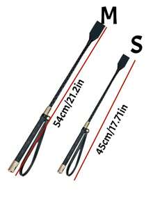 1pc PU Leather Riding Crop, Soft Riding Whip, Stage Prop With Non-Slip Braided Handle And Wrist Strap, Equestrian Training Tool