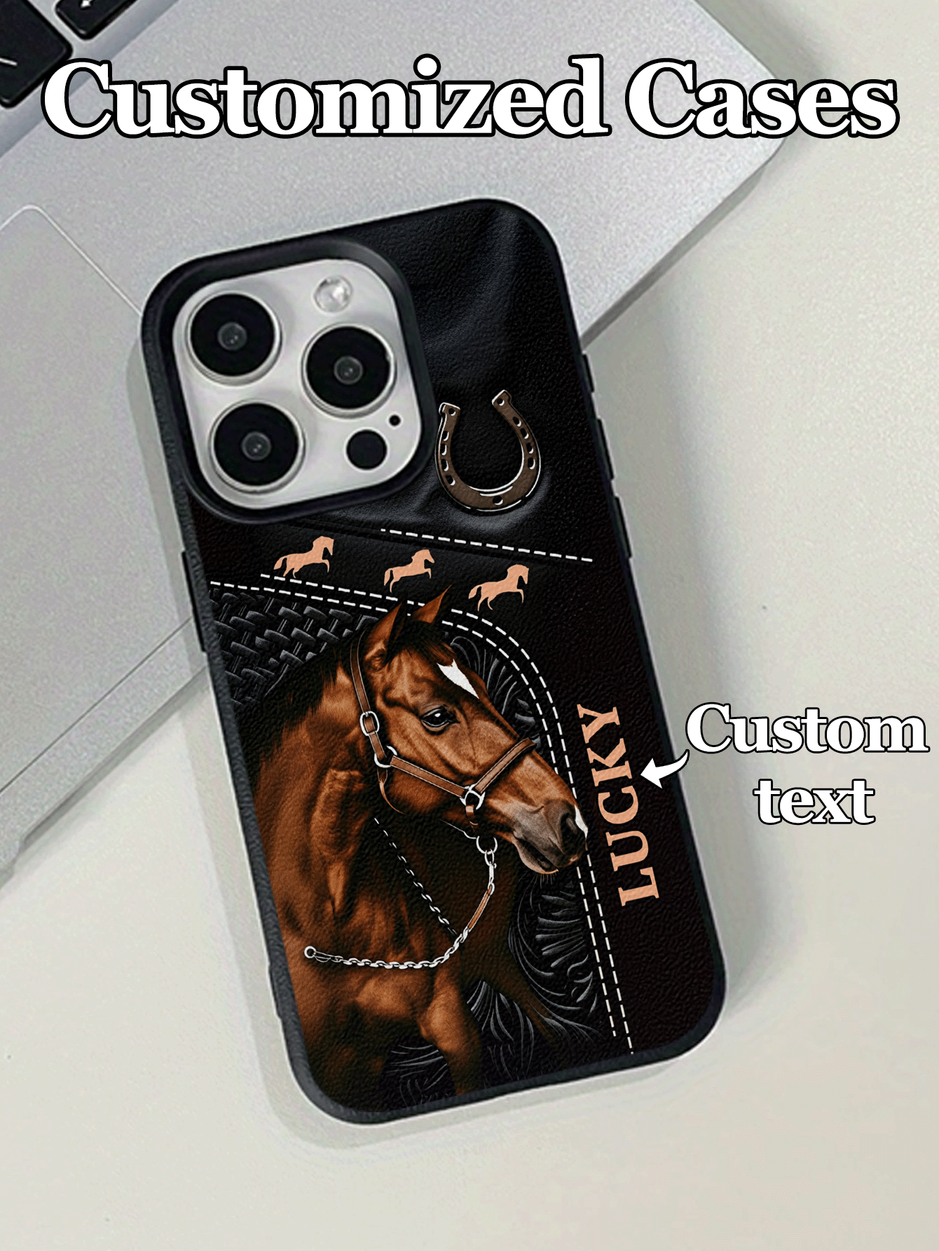 Futrola za telefon sa dizajnom  konja, kompatibilna sa 17 Pro Max/17 Air/16E/16 Pro Max/15/14 Plus/13/12/11, S24/20 Ultra/A52S/A31 A21S/A13/A05S, Note 13 Pro Plus/Note 10/Note 12C/Note 13C,