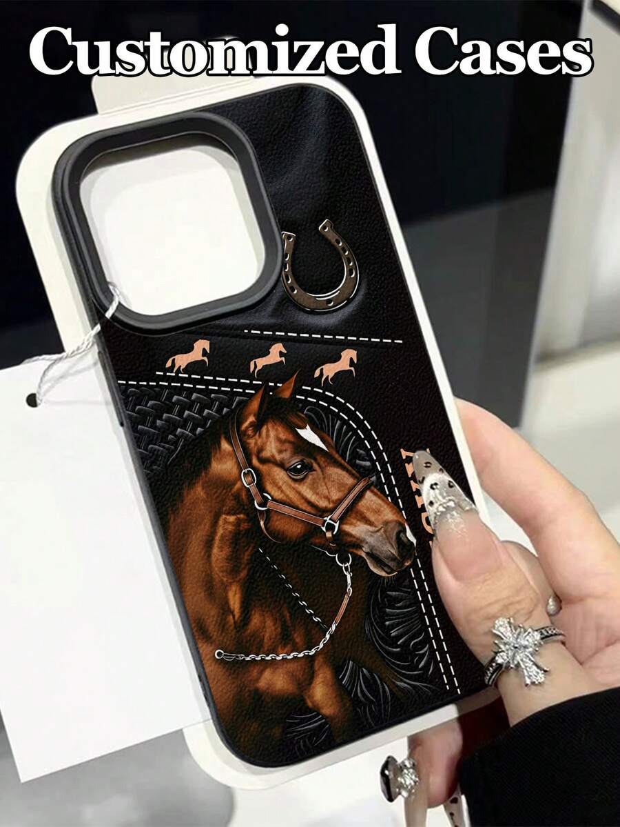 Futrola za telefon sa dizajnom  konja, kompatibilna sa 17 Pro Max/17 Air/16E/16 Pro Max/15/14 Plus/13/12/11, S24/20 Ultra/A52S/A31 A21S/A13/A05S, Note 13 Pro Plus/Note 10/Note 12C/Note 13C,